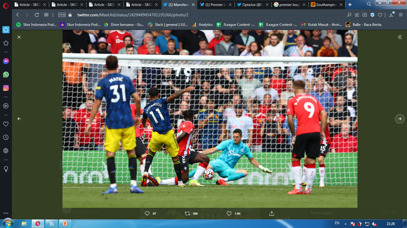 Southampton vs Manchester United: Sumbang Gol, Mason Greenwood Cetak Rekor