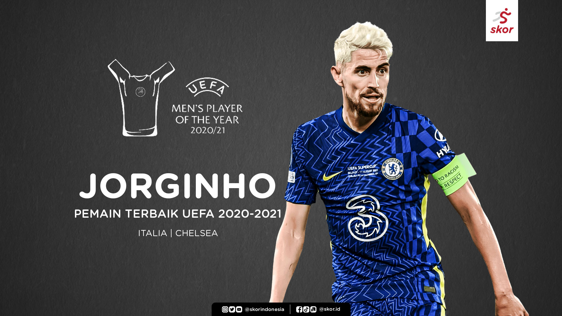 Jorginho Terpilih sebagai Pemain Terbaik UEFA 2020-2021