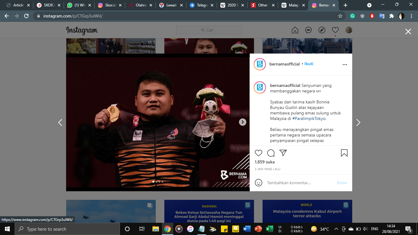 Paralimpiade Tokyo 2020: Sabet Emas, Malaysia Tinggalkan Indonesia di Klasemen Medali