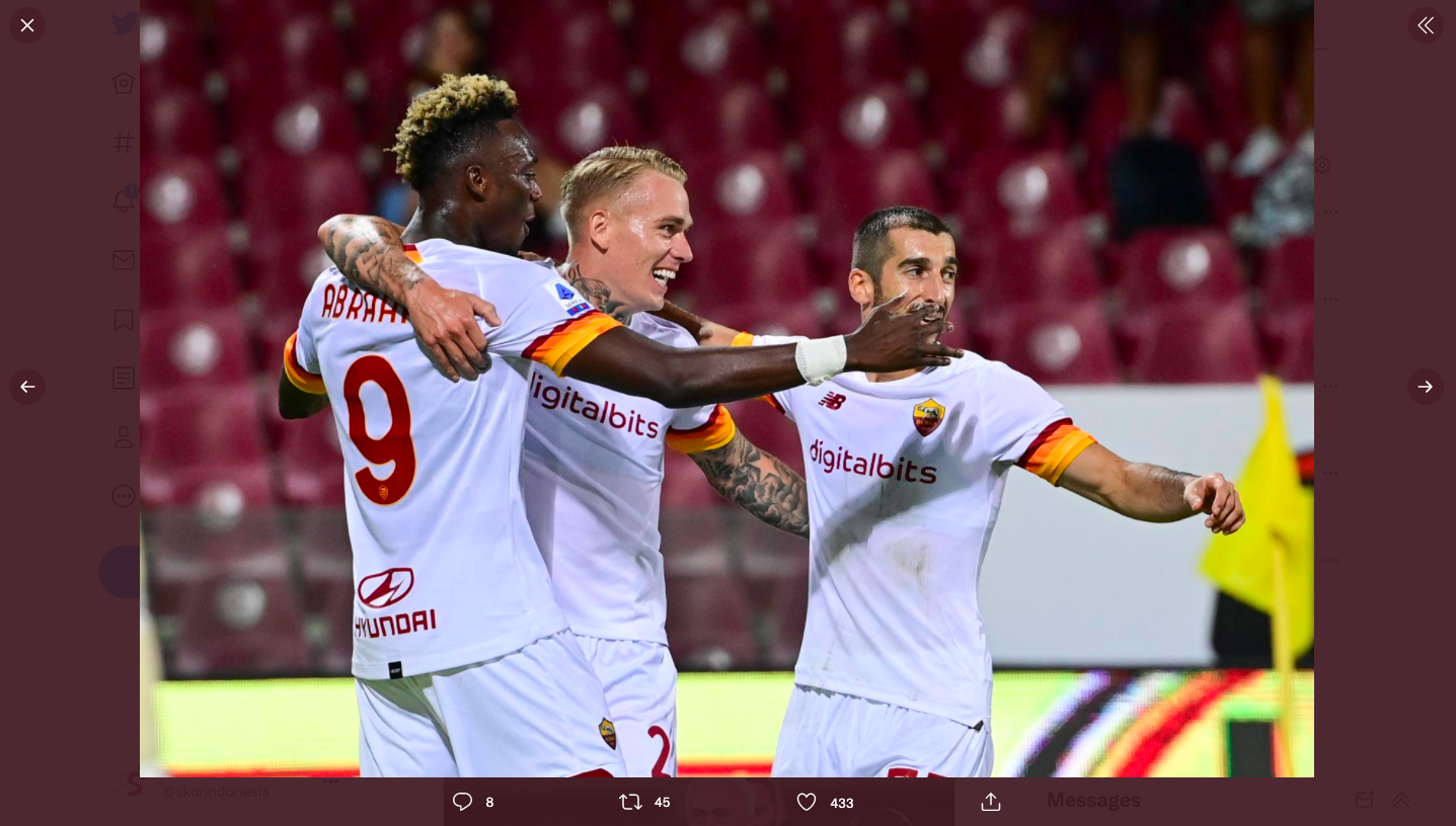 Hasil Salernitana vs AS Roma: Tammy Abraham Buka Keran Gol, Giallorossi Menang 4-0