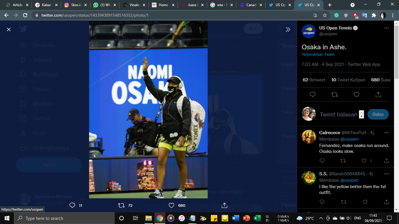 US Open 2021: Naomi Osaka Menangis di Sesi Konpers usai Dikalahkan Petenis Kemarin Sore