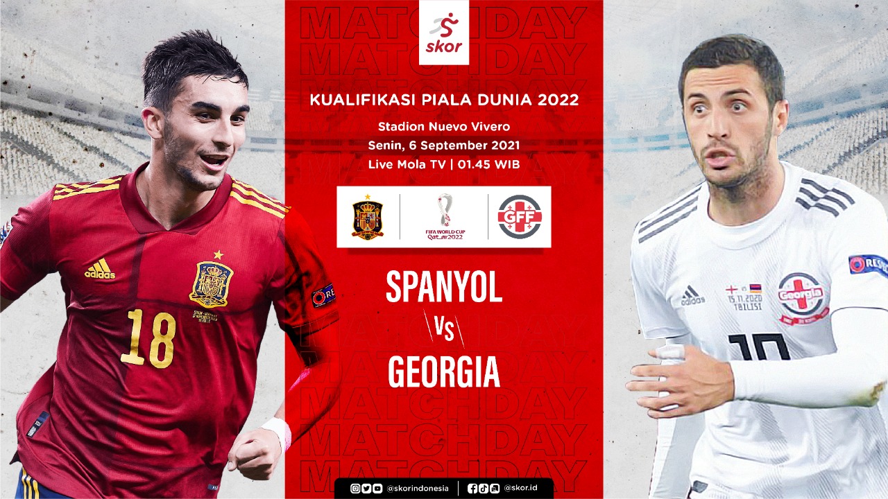 Link Live Streaming Kualifikasi Piala Dunia 2022: Spanyol vs Georgia