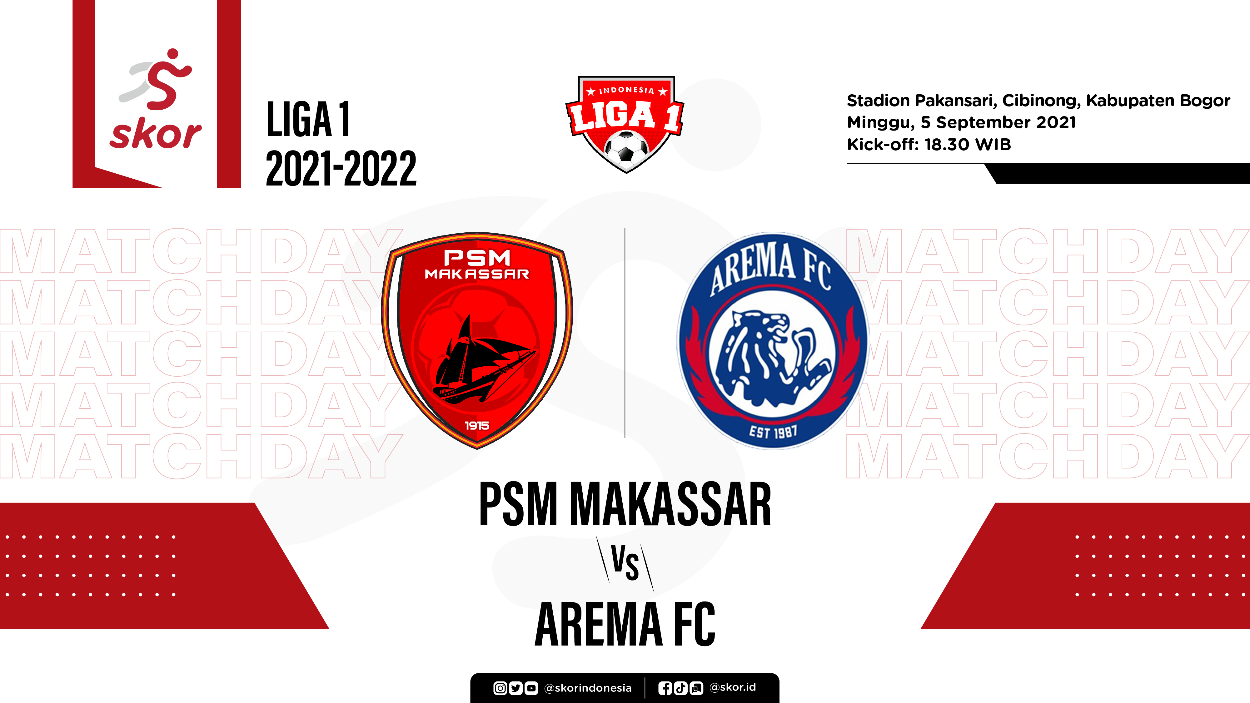 Skor Indeks Liga 1 2021-2022: PSM Makassar vs Arema FC