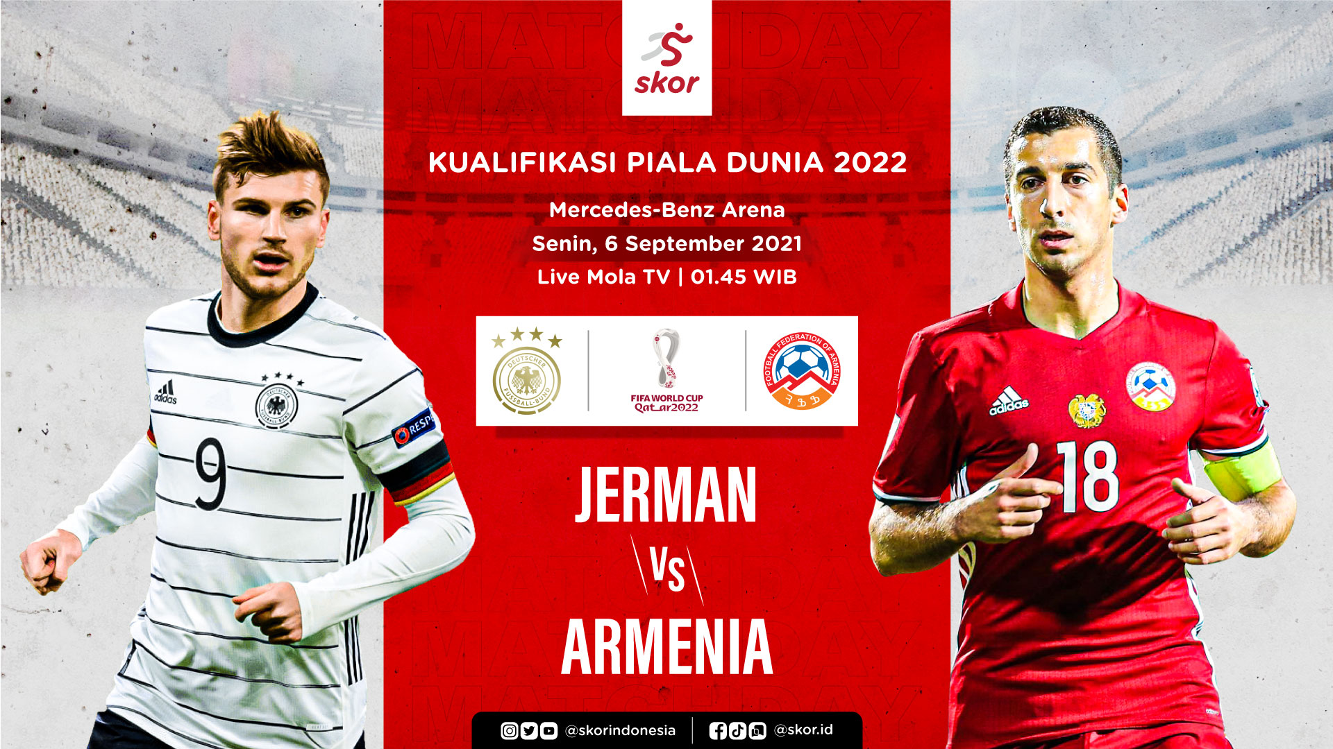 Link Live Streaming Jerman vs Armenia di Kualifikasi Piala Dunia 2022