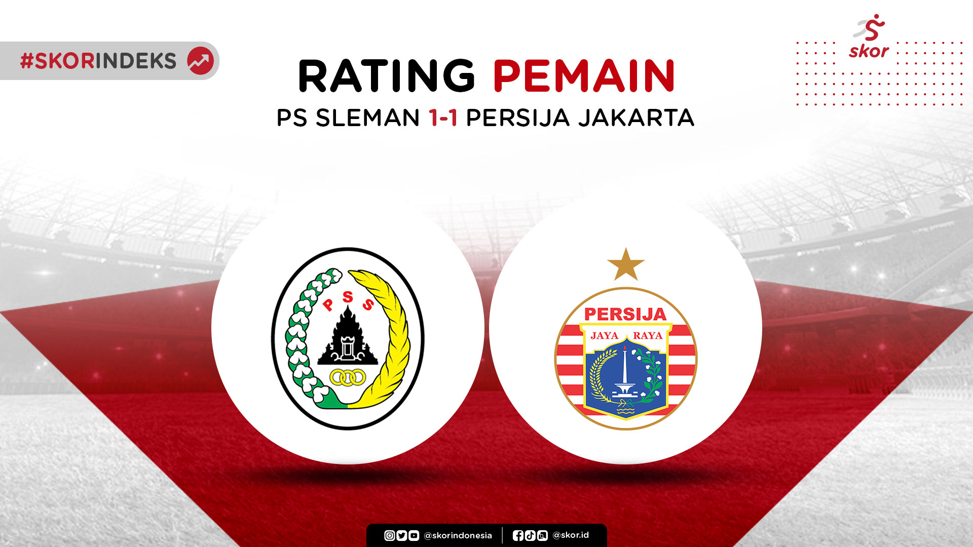 Skor Indeks Liga 1 2021-2022: PS Sleman vs Persija Jakarta