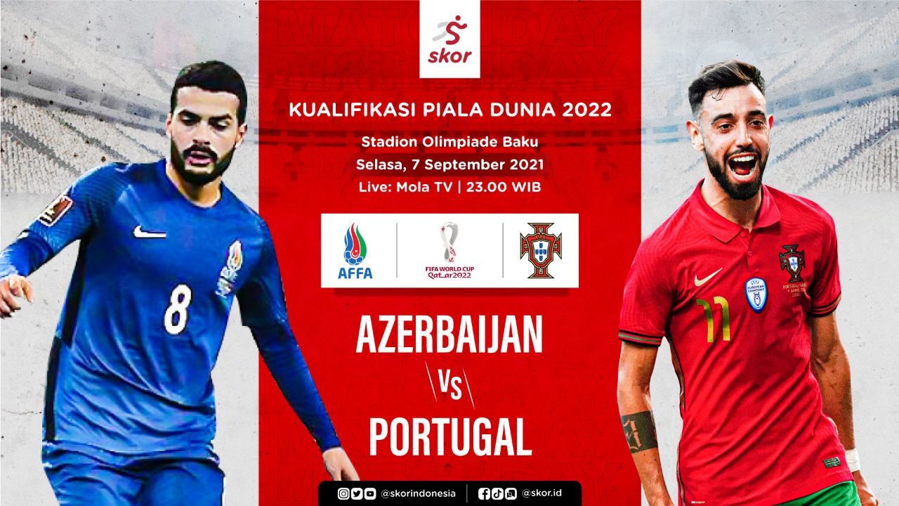 Link Live Streaming Kualifikasi Piala Dunia 2022: Azerbaijan vs Portugal