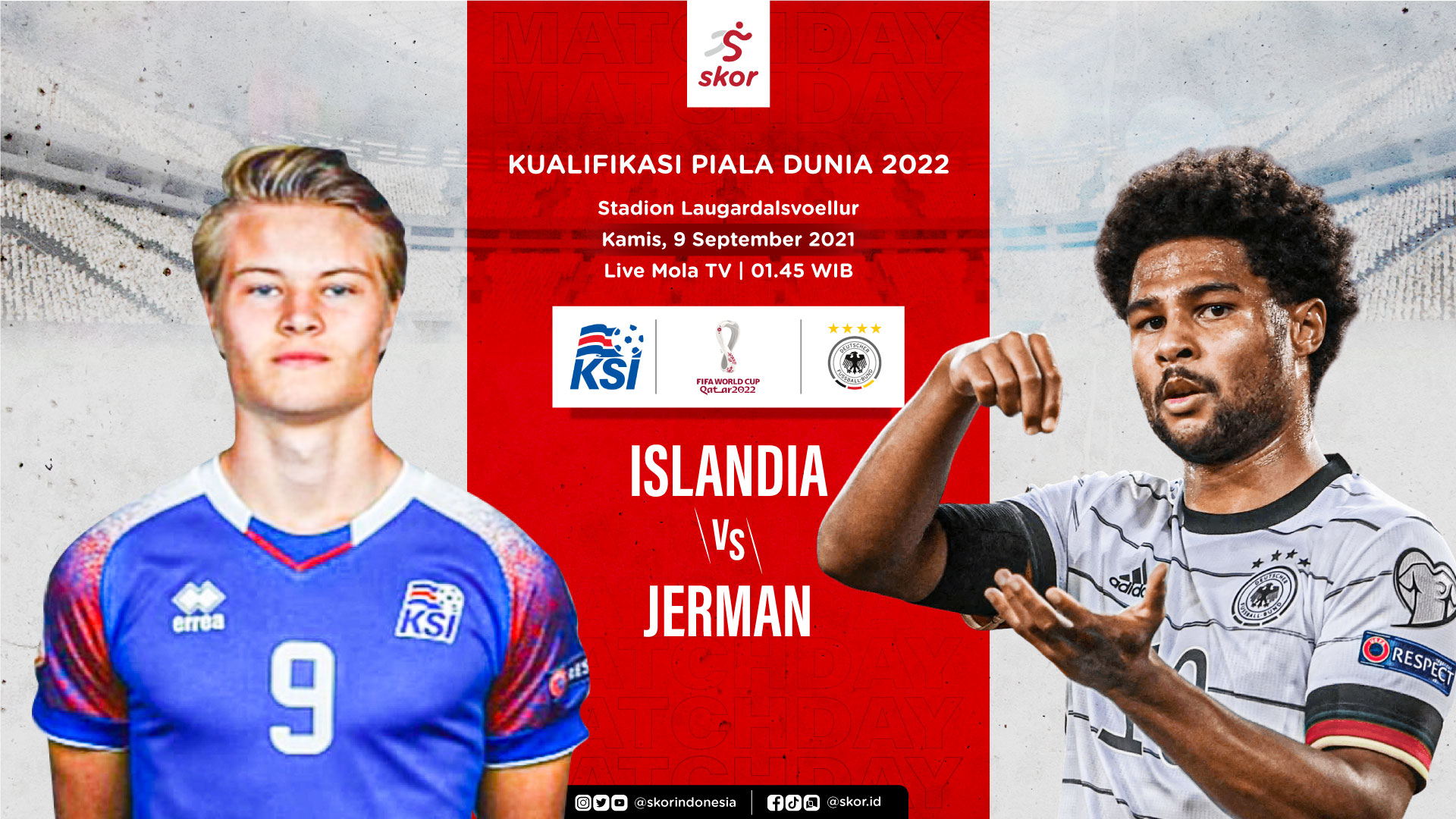 Link Live Streaming Islandia vs Jerman di Kualifikasi Piala Dunia 2022