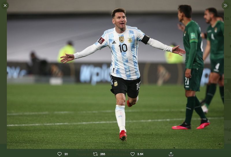 Hasil Argentina vs Bolivia: Hattrick Lionel Messi Pastikan Tim Tango Gilas Tim Tamu