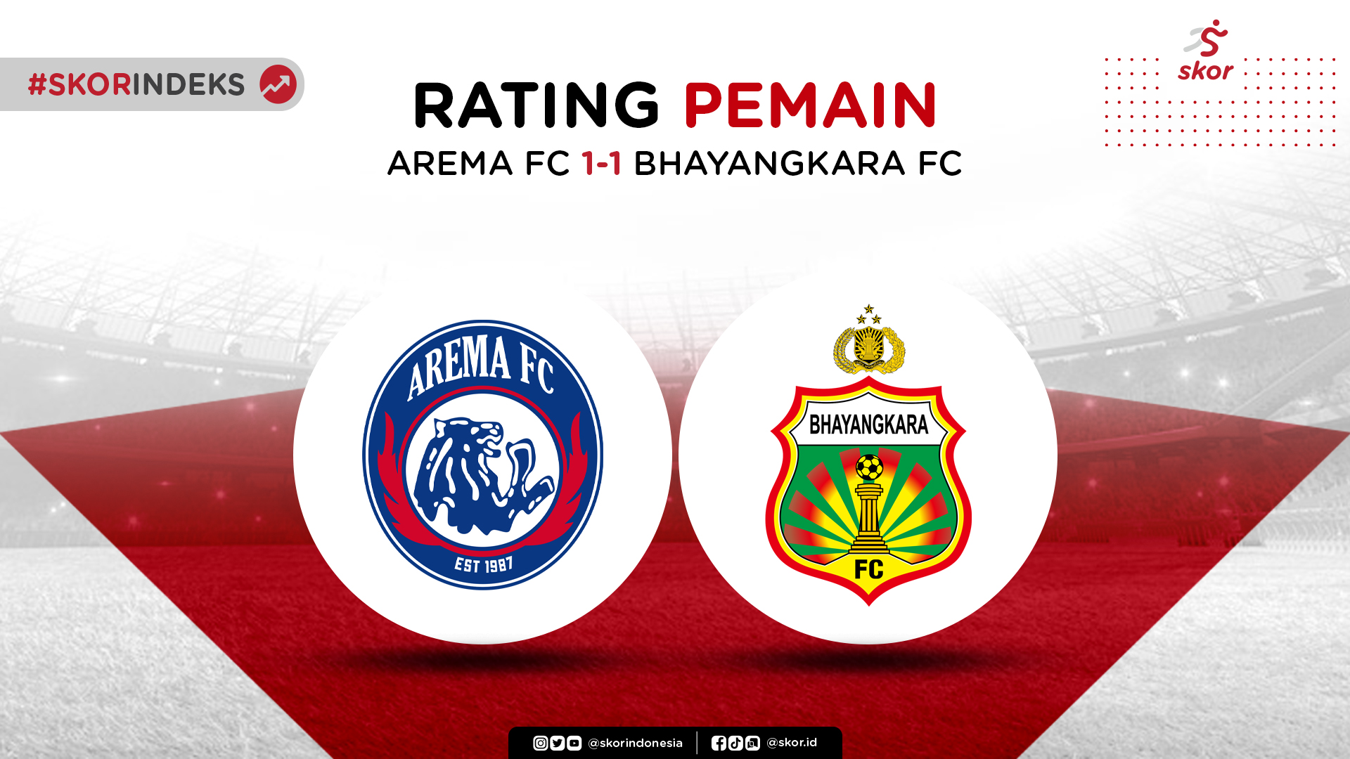 Skor Indeks Liga 1 2021-2022: Arema FC vs Bhayangkara FC