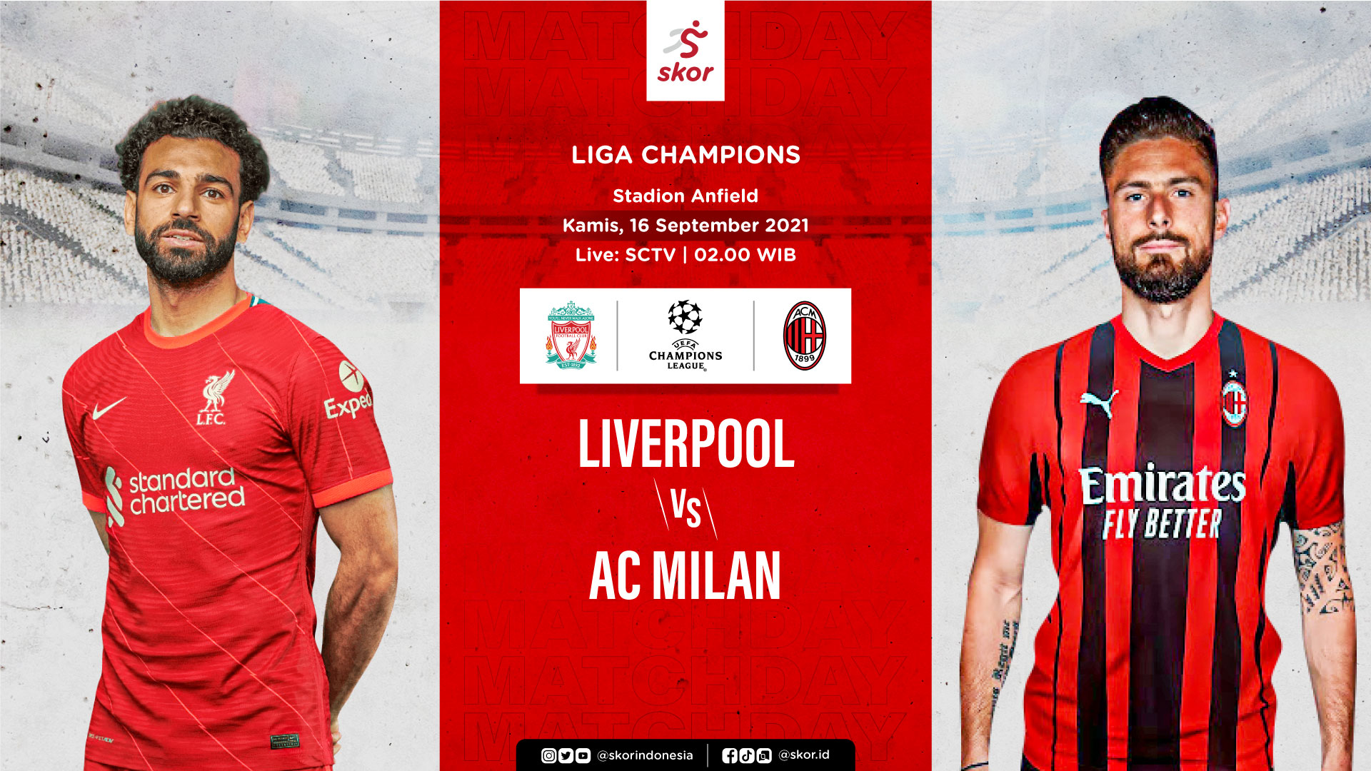 Link Live Streaming Liverpool vs AC Milan di Liga Champions