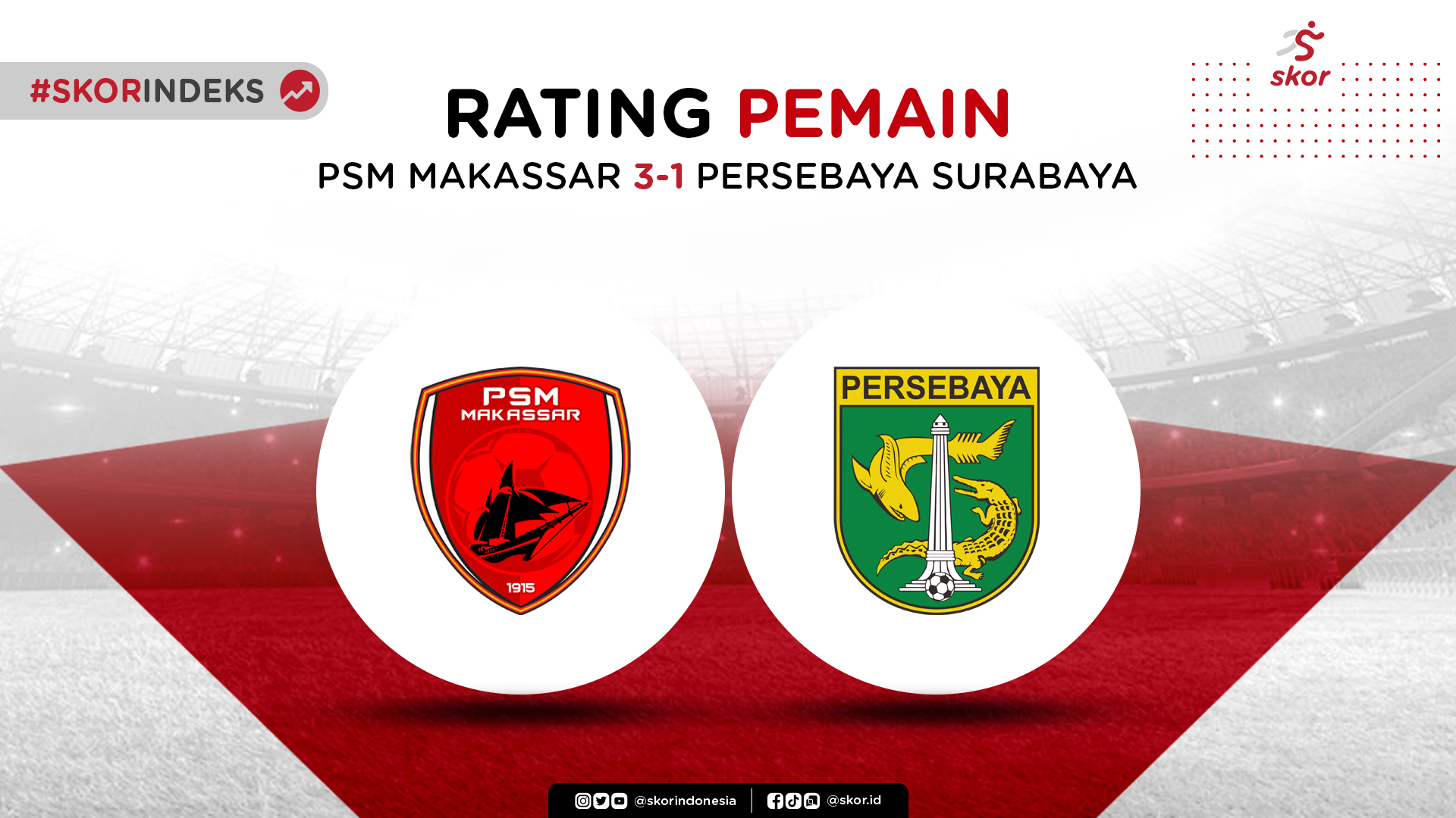 Skor Indeks Liga 1 2021-2022: PSM Makassar vs Persebaya Surabaya