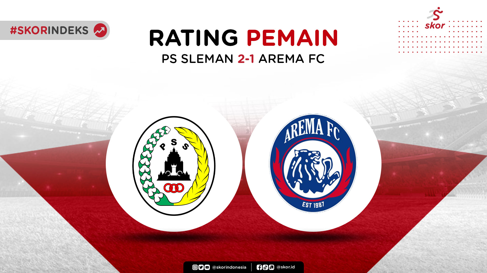 Skor Indeks Liga 1 2021-2022: PS Sleman vs Arema FC