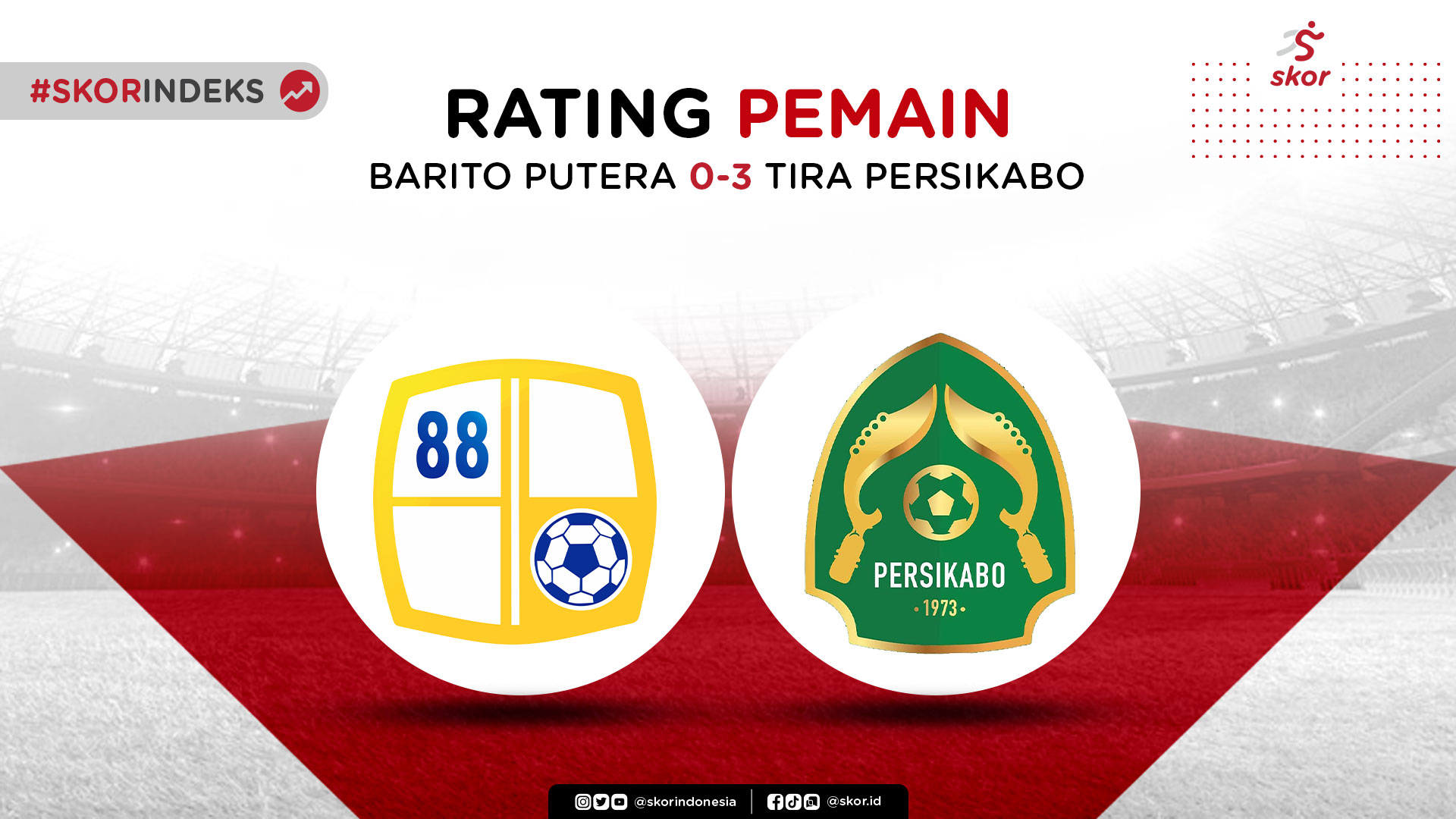 Skor Indeks Liga 1 2021-2022: Barito Putera vs Tira Persikabo