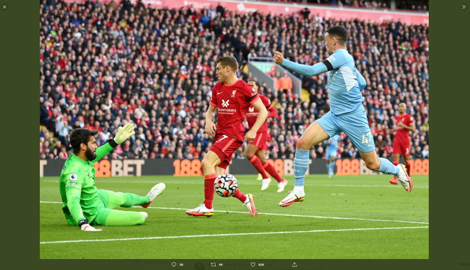 Hasil Liverpool vs Manchester City: Drama 4 Gol, The Reds Berbagi Angka dengan The Citizens
