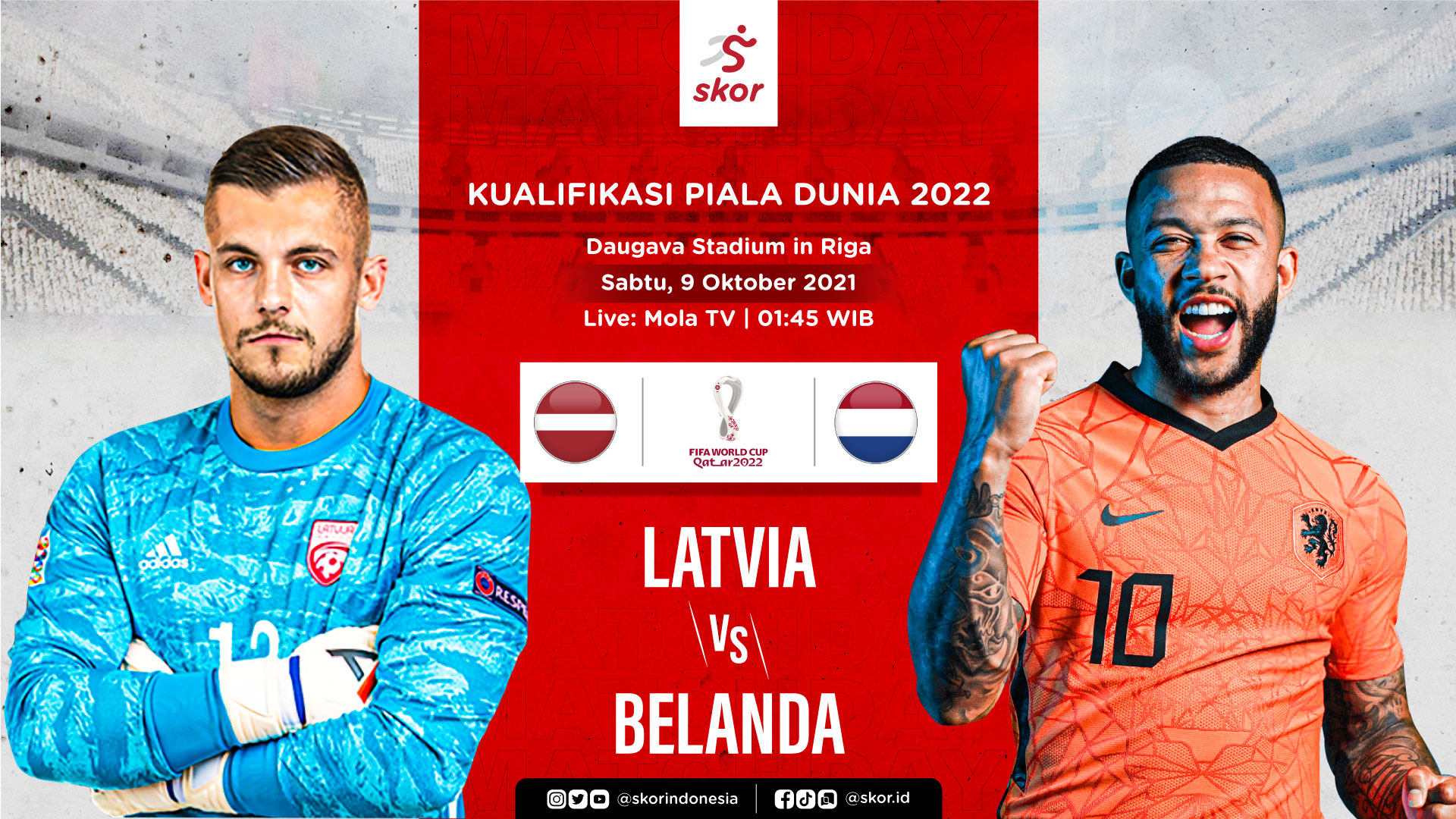 Link Live Streaming Latvia vs Belanda di Kualifikasi Piala Dunia 2022