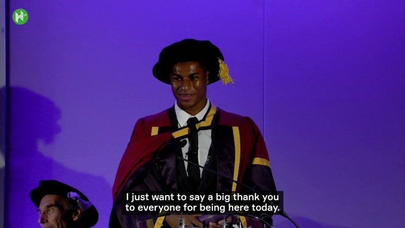VIDEO: Marcus Rashford Terima Gelar Doktor Termuda dari Universitas Manchester