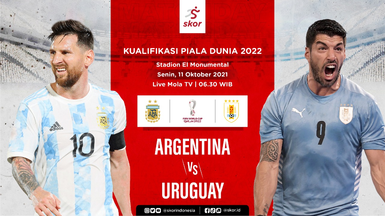 Link Live Streaming Argentina vs Uruguay di Kualifikasi Piala Dunia 2022