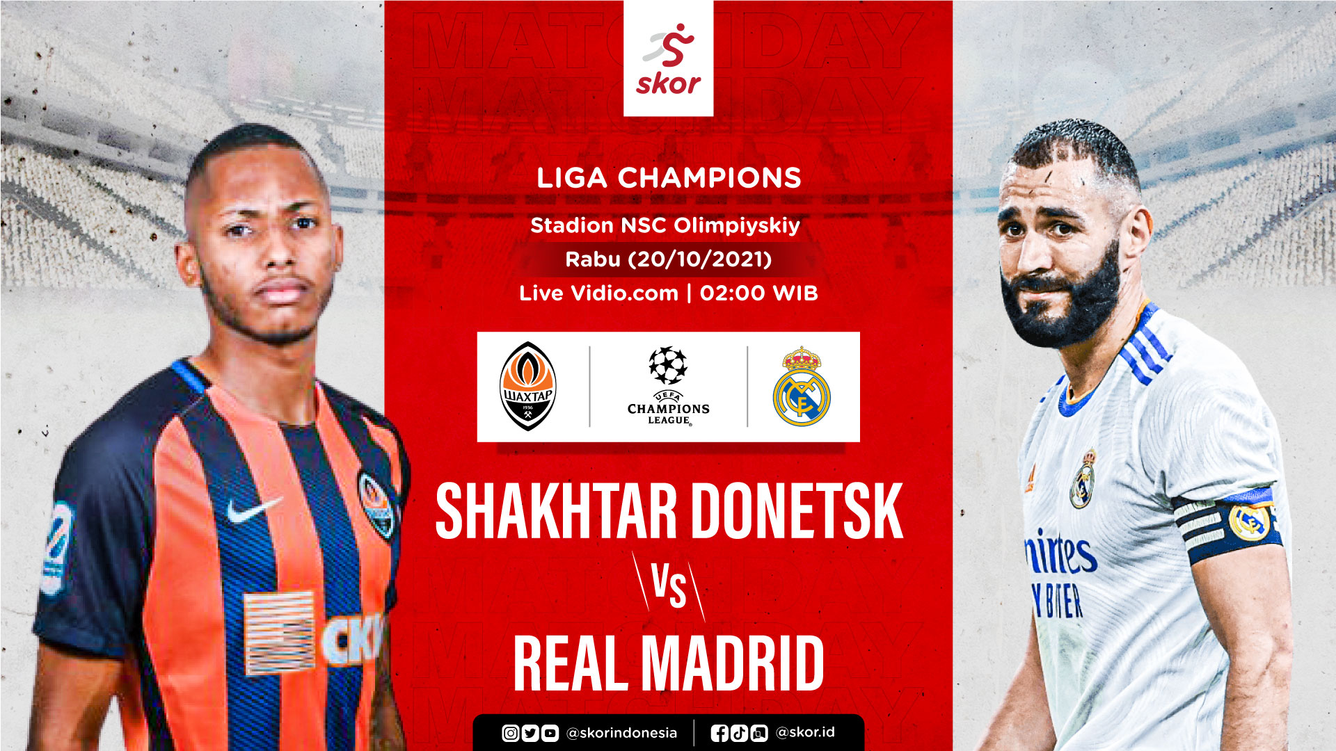 Link Live Streaming Shakhtar Donetsk vs Real Madrid di Liga Champions