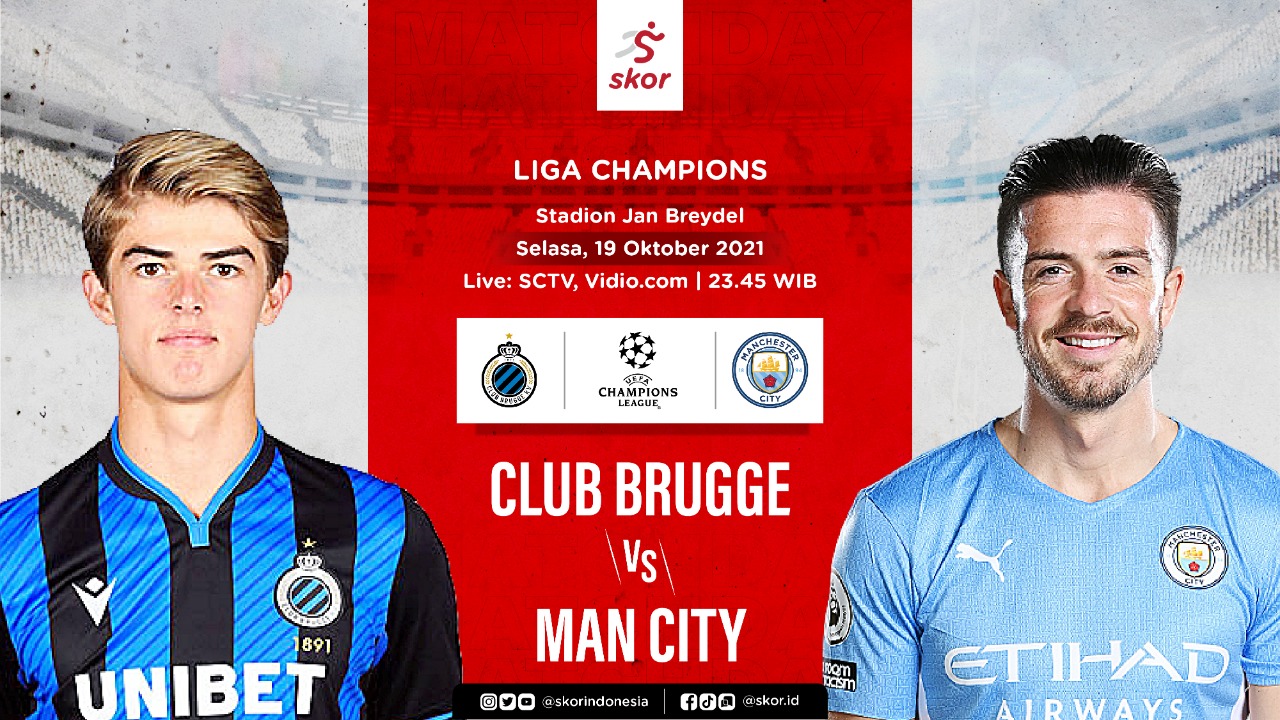 Link Live Streaming Club Brugge vs Manchester City di Liga Champions