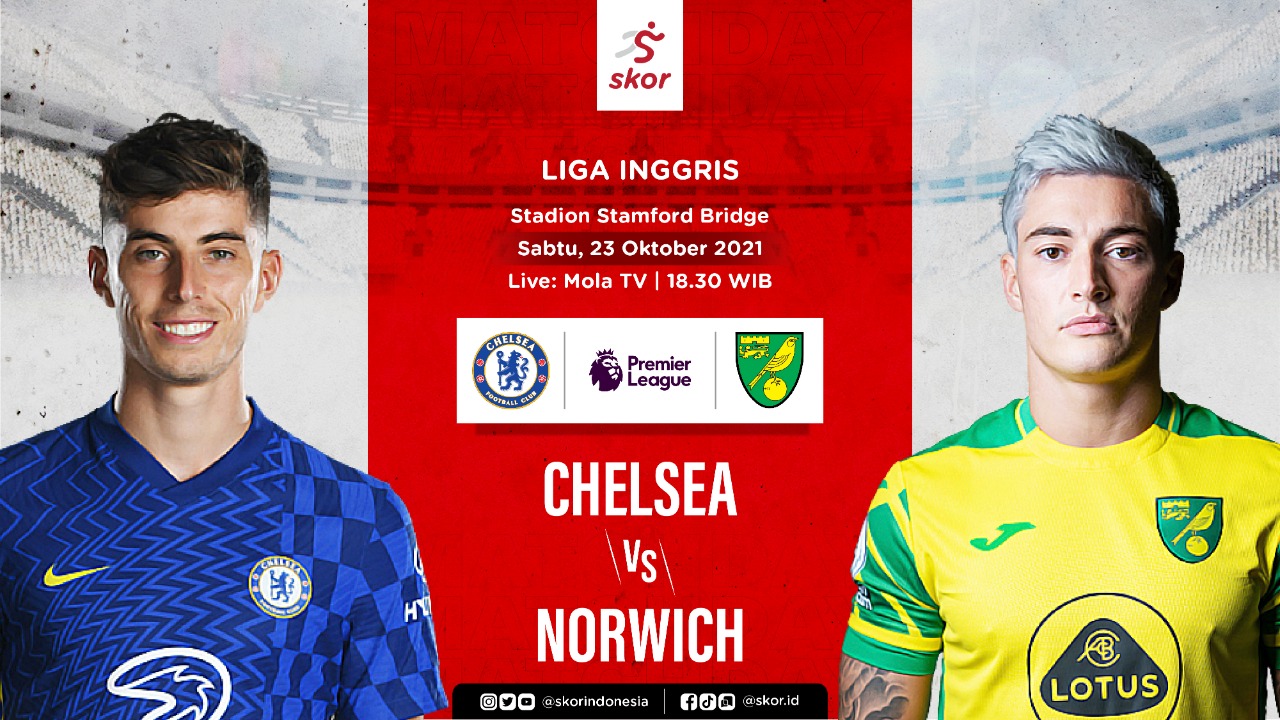 Prediksi Chelsea vs Norwich City: The Blues Tanpa Romelu Lukaku dan Timo Werner