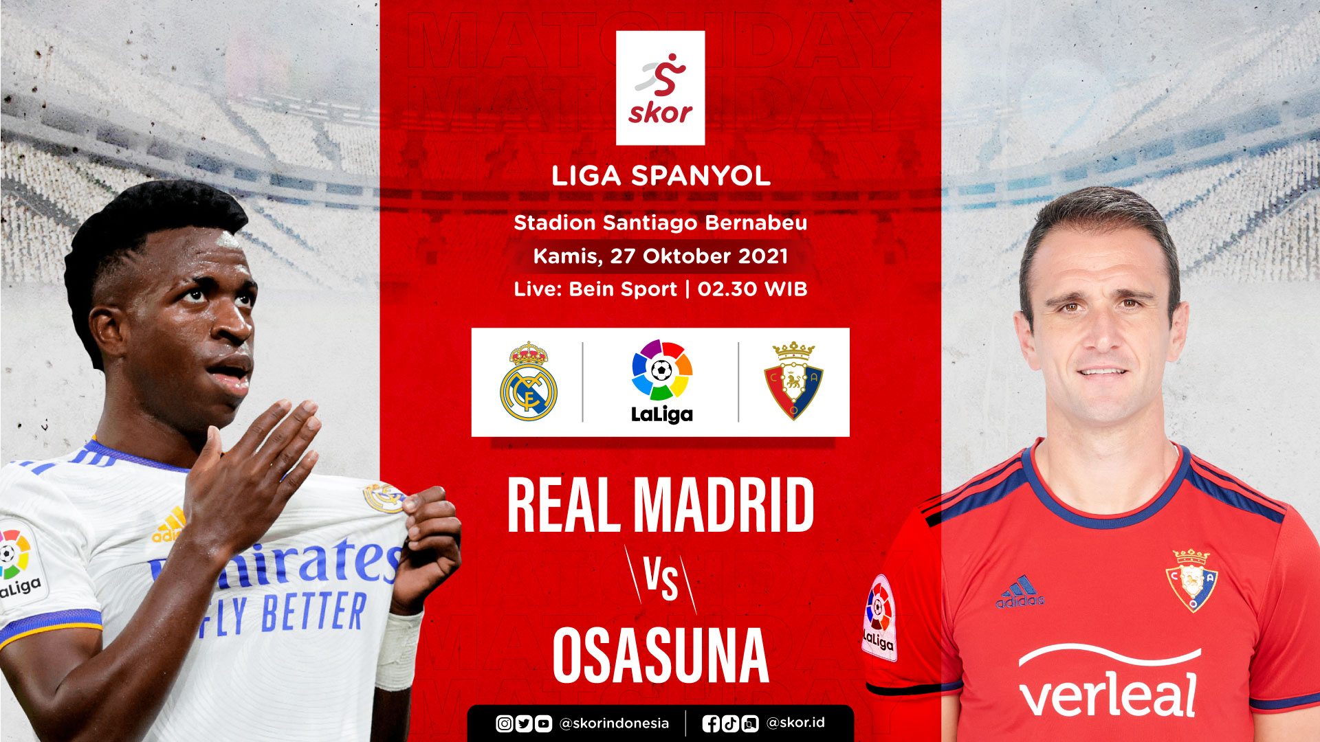 Link Live Streaming Real Madrid vs Osasuna di Liga Spanyol 2021-2022