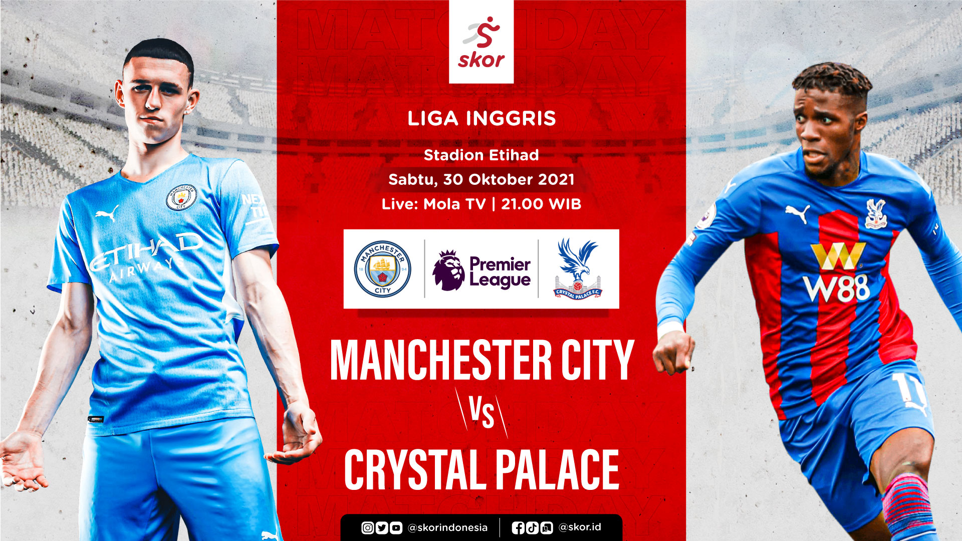 Link Live Streaming Manchester City vs Crystal Palace di Liga Inggris