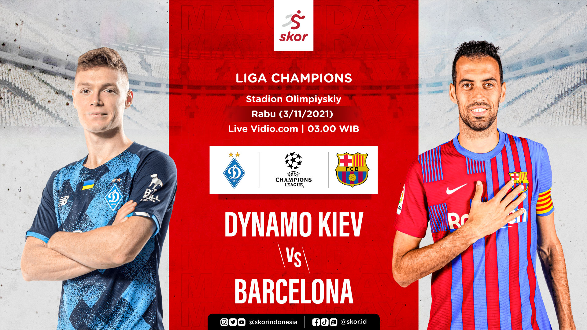 Link Live Streaming Dynamo Kiev vs Barcelona di Liga Champions