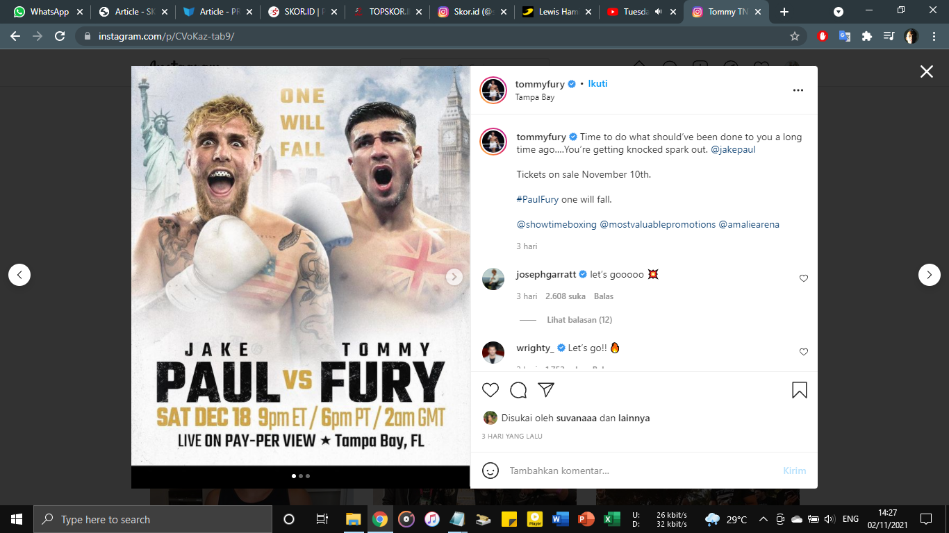 Tommy Fury Tak Hadiri Konferensi Pertama Duel Lawan Jake Paul