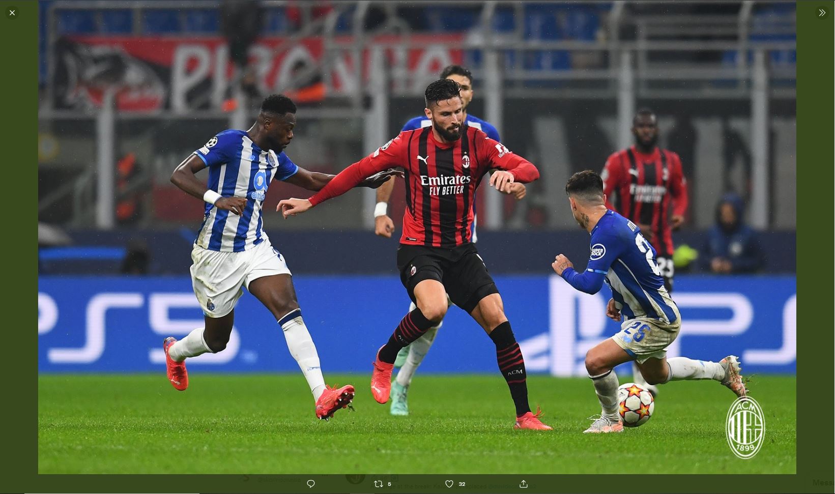 Hasil AC Milan vs FC Porto: Rossoneri Raih Poin Perdana dan Tetap di Dasar Klasemen