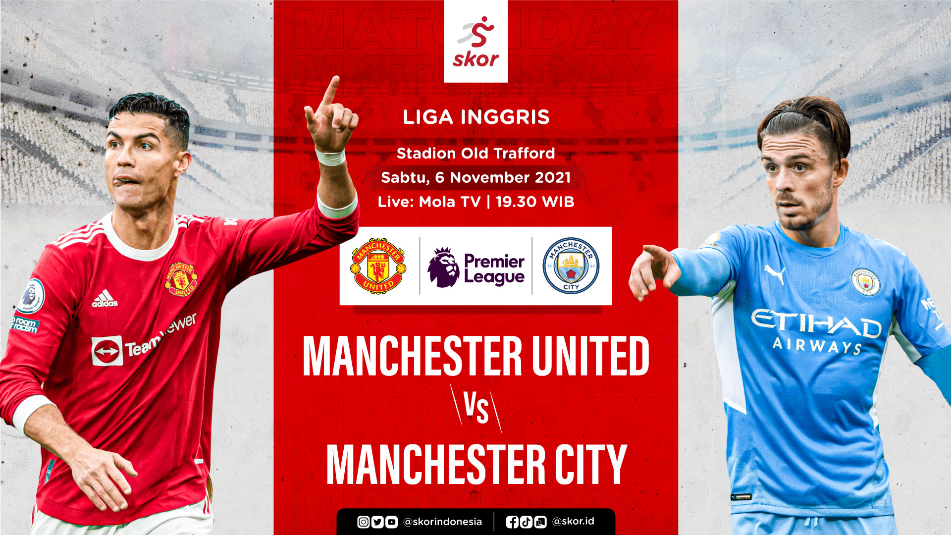 Link Live Streaming Manchester United vs Manchester City di Liga Inggris