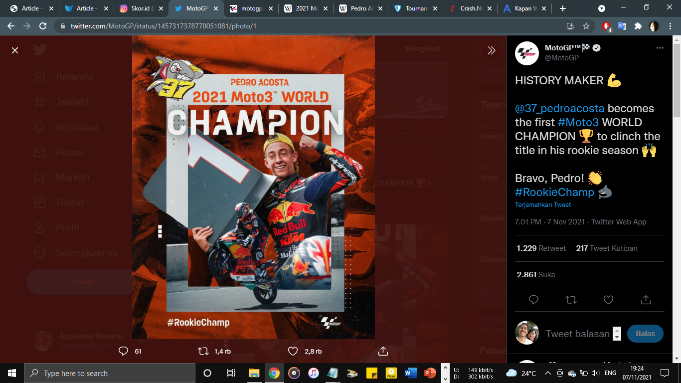 Hasil Moto3 GP Algarve 2021: Menang, Pedro Acosta Juara Dunia!