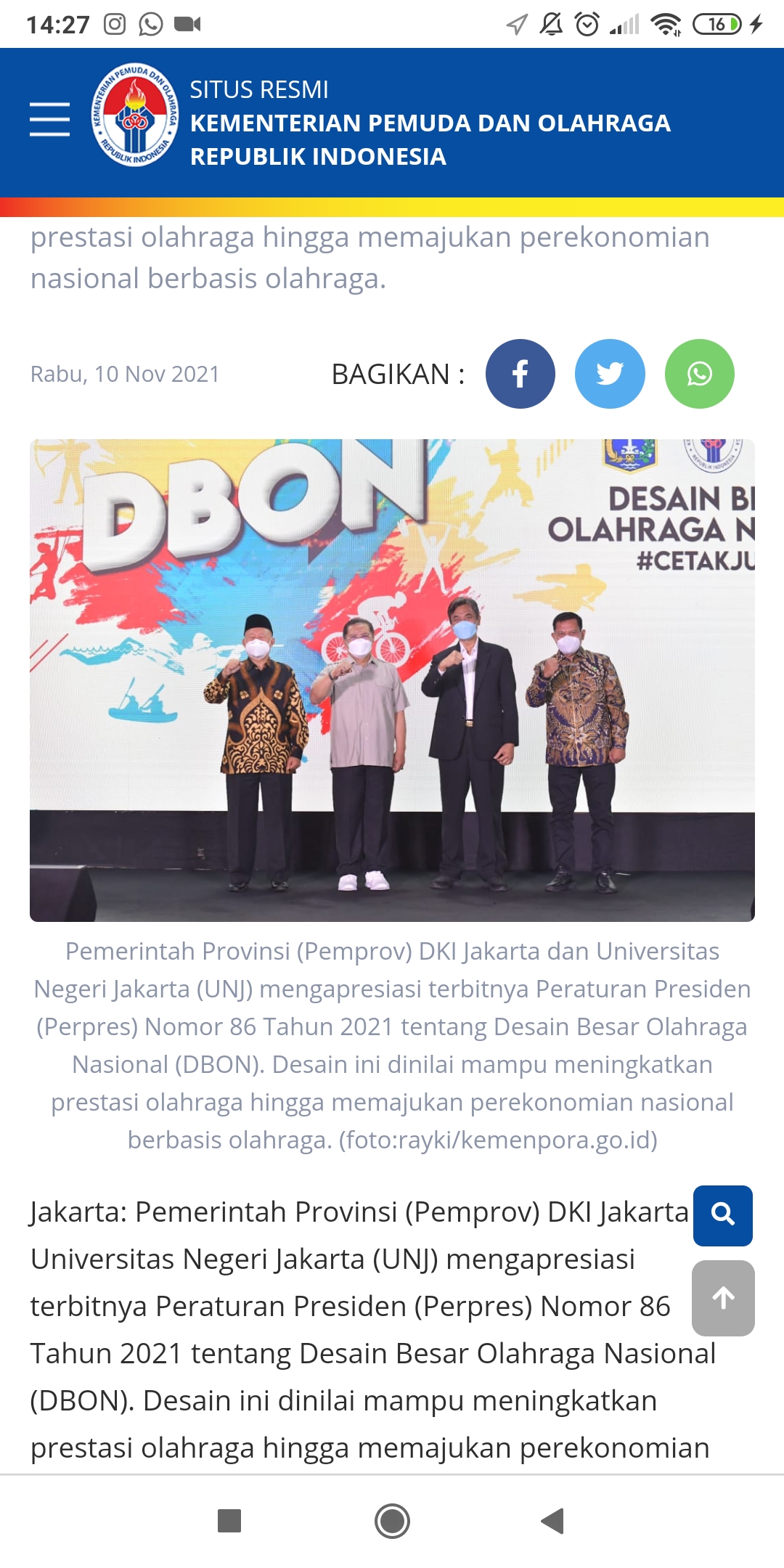 Pemprov DKI Jakarta dan Rektor UNJ Siap Bersinergi Sukseskan DBON