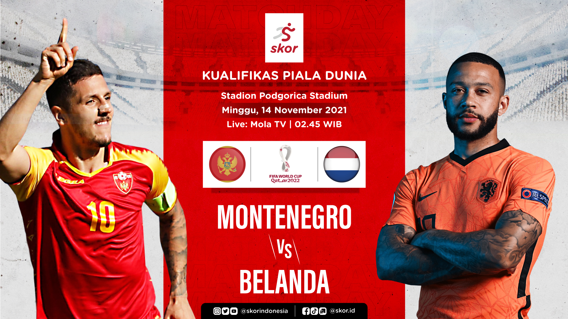 Prediksi Montenegro vs Belanda: Sedang On Fire, De Oranje Selangkah Lebih Dekat ke Qatar