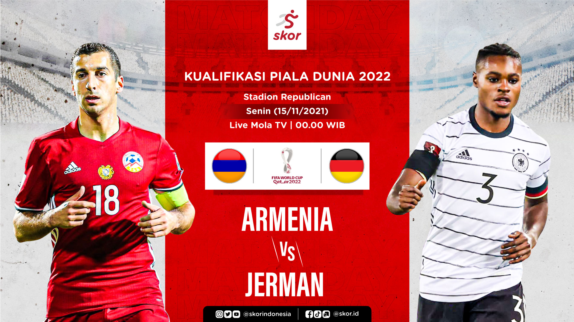 Link Live Streaming Armenia vs Jerman di Kualifikasi Piala Dunia 2022