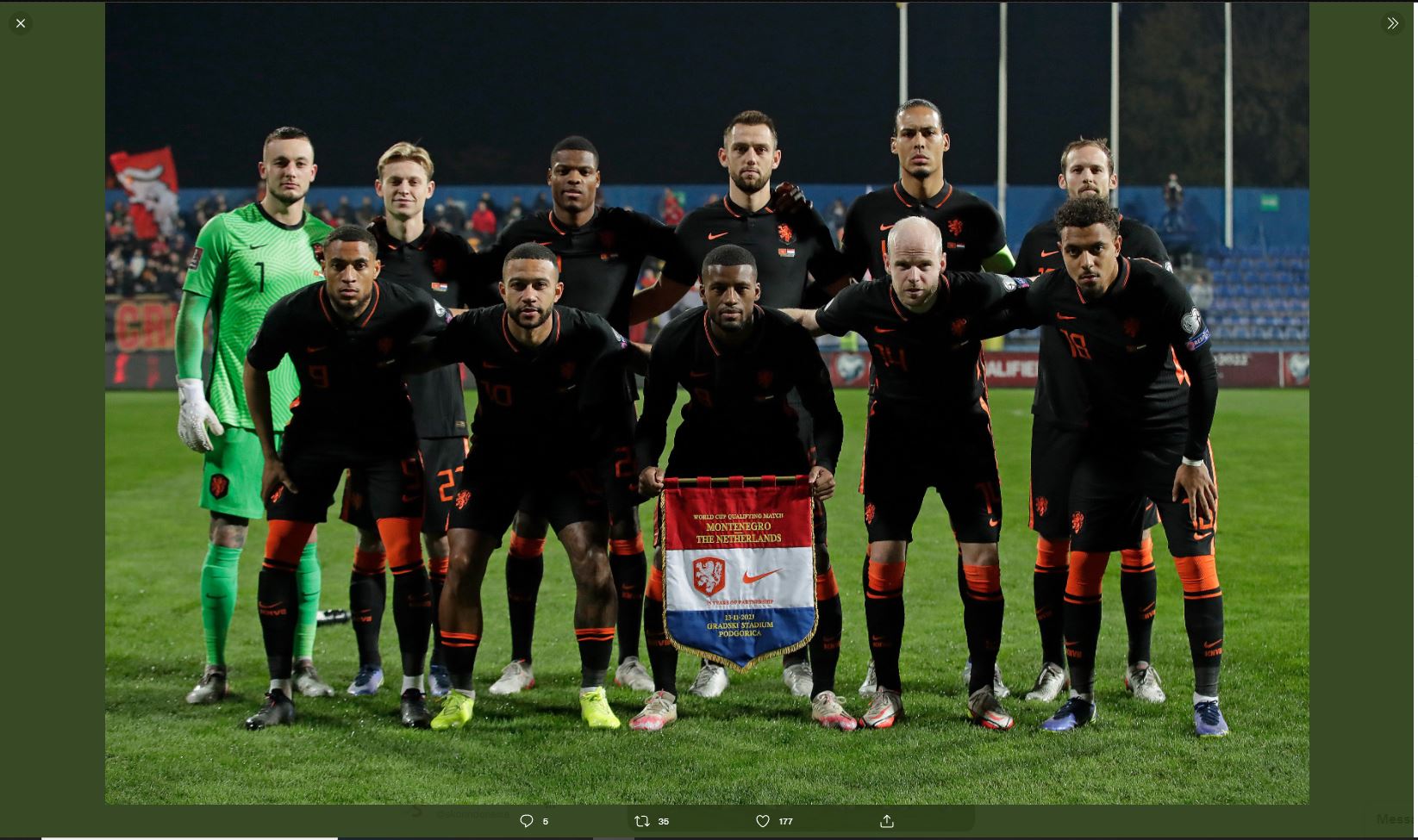 Hasil Montenegro vs Belanda: De Oranje Ditahan Dua Gol Telat