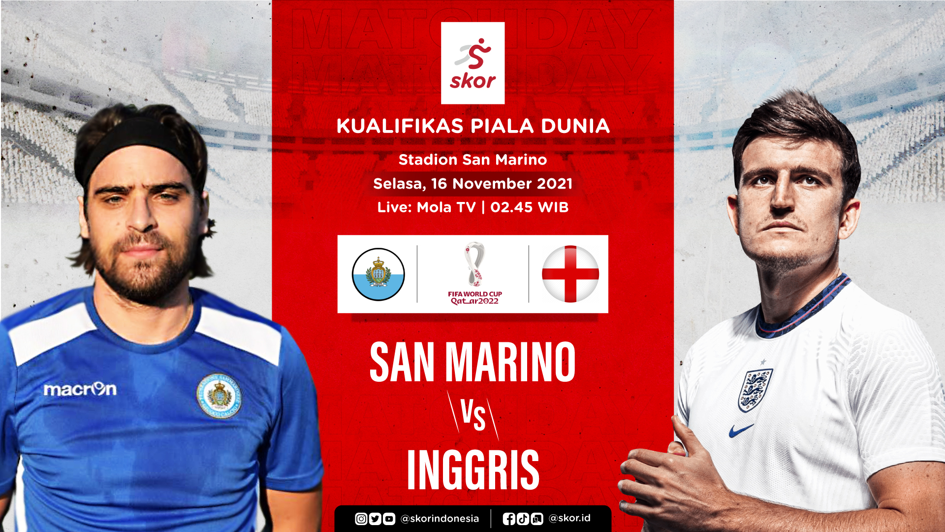 Prediksi San Marino vs Inggris: The Three Lions Butuh Satu Poin Lagi