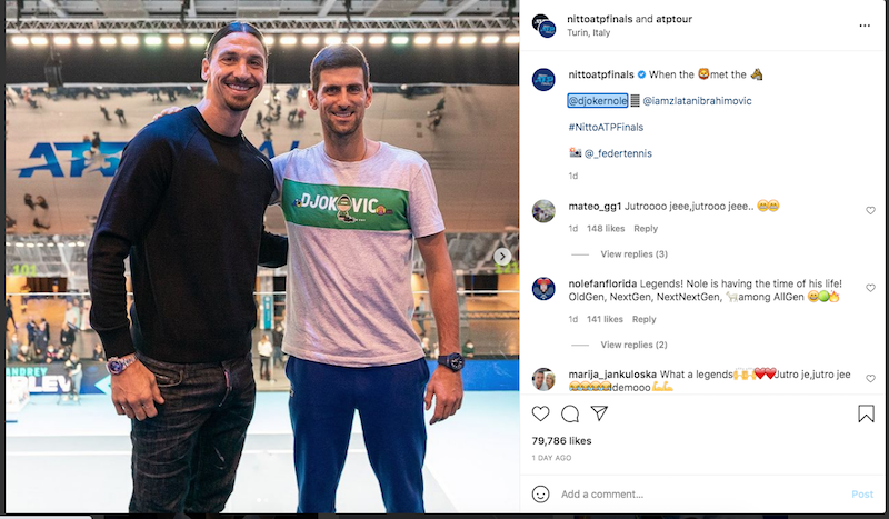 Tonton Laga Tenis, Zlatan Ibrahimovic Bertemu Novak Djokovic