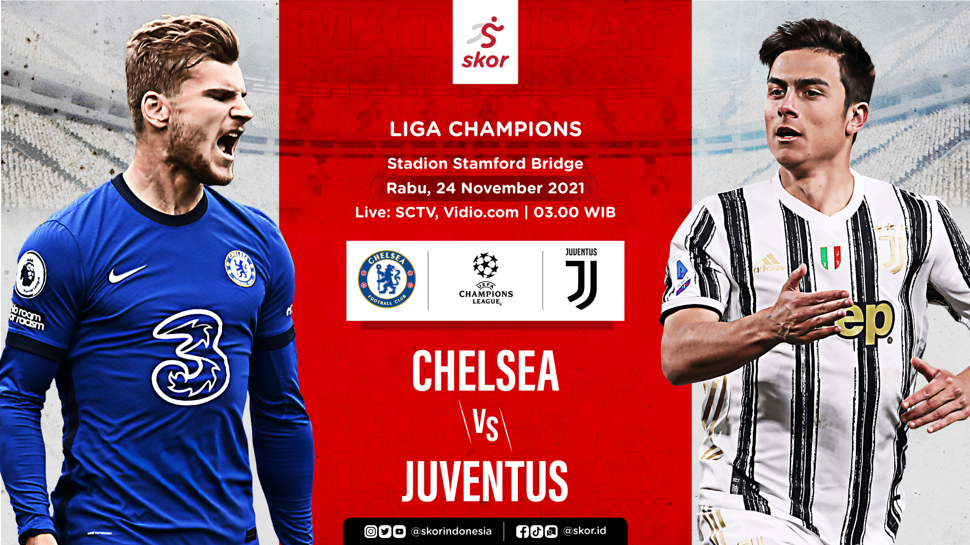 LIVE Update Chelsea vs Juventus di Liga Champions