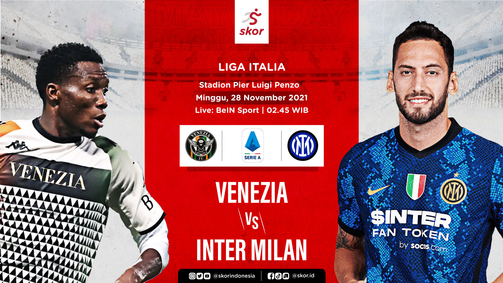 Link Live Streaming Venezia vs Inter Milan di Liga Italia