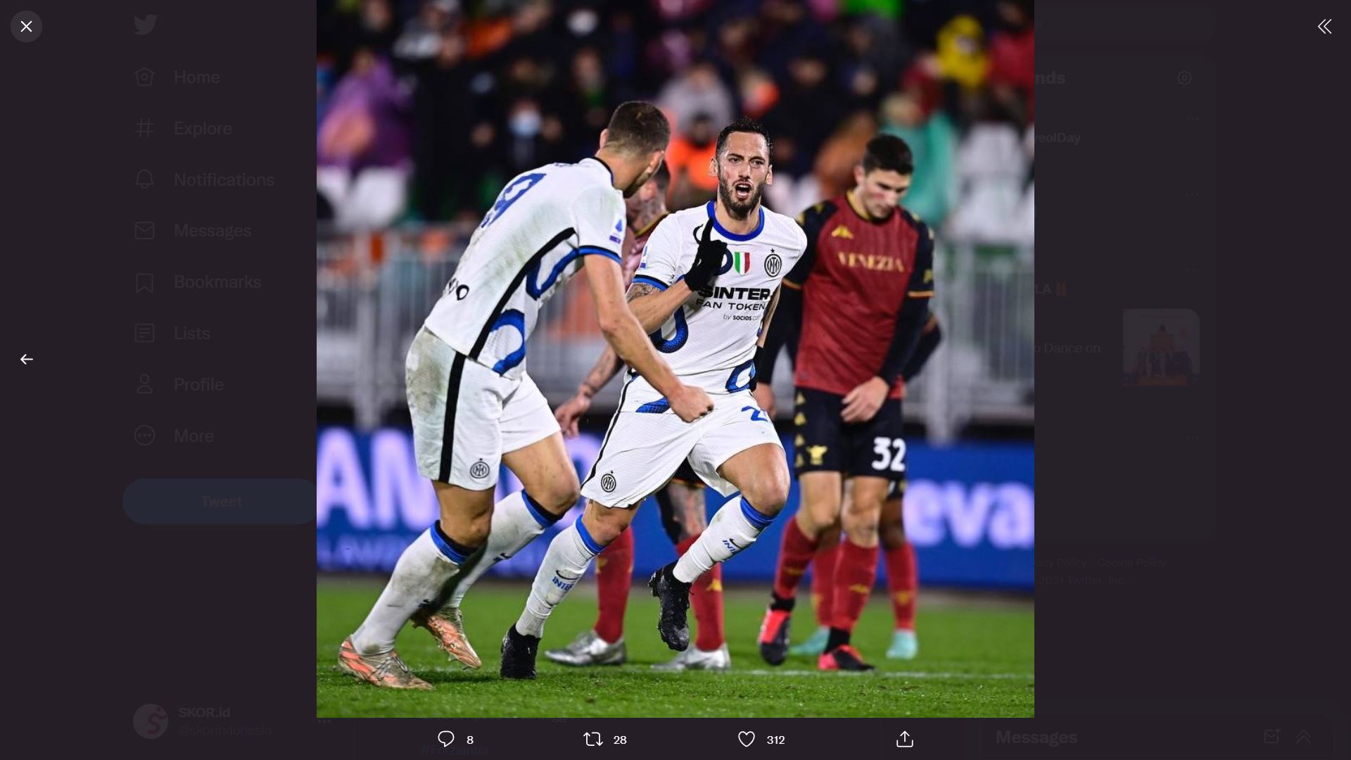 Hasil Venezia vs Inter Milan: Nerazzurri Menang Dua Gol Tanpa Balas