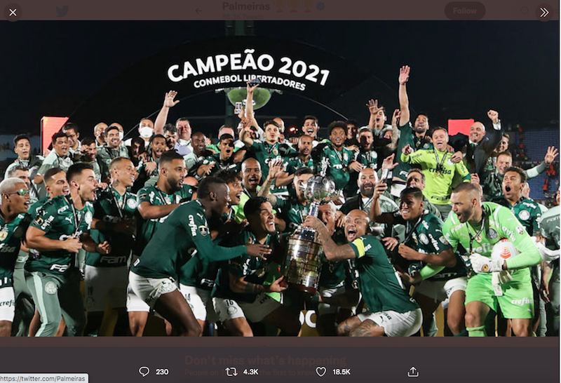 VIDEO: Juara Copa Libertadores, Palmeiras Lengkapi Kontestan Piala Dunia Antarklub 2021