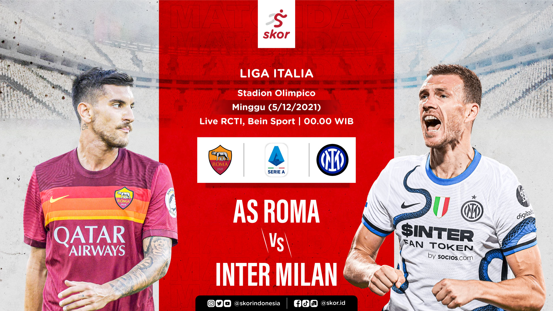 Prediksi AS Roma vs Inter Milan: Misi Si Biru Hitam Pepet Puncak Klasemen