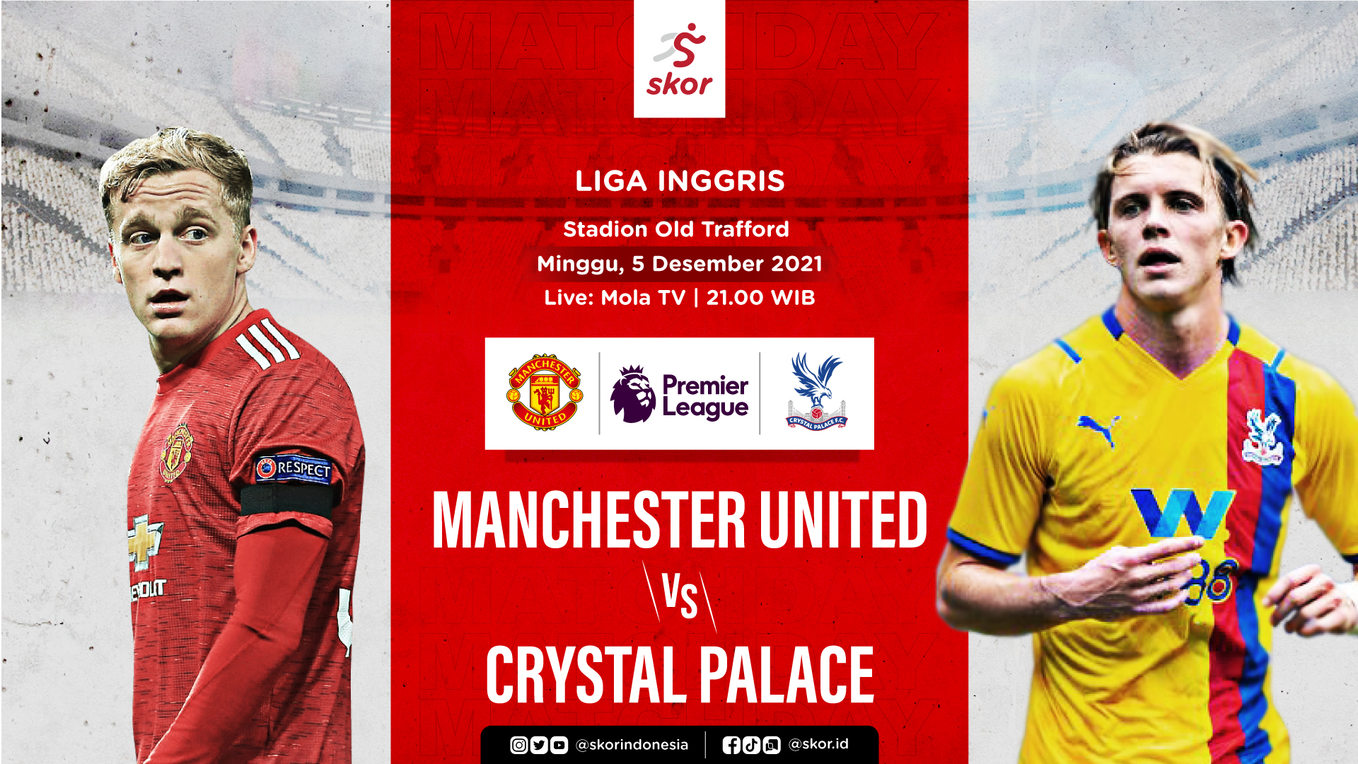 Link Live Streaming Manchester United vs Crystal Palace di Liga Inggris