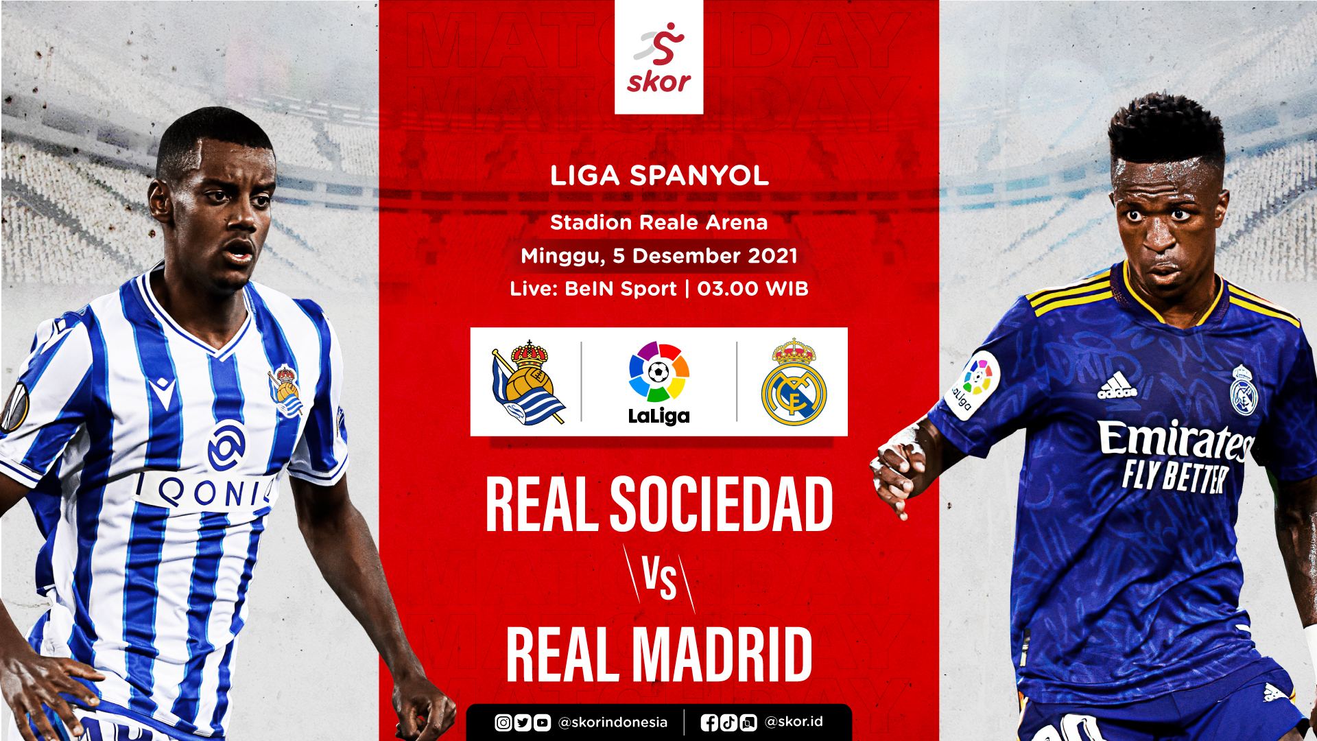  Link Live Streaming Real Sociedad vs Real Madrid di Liga Spanyol