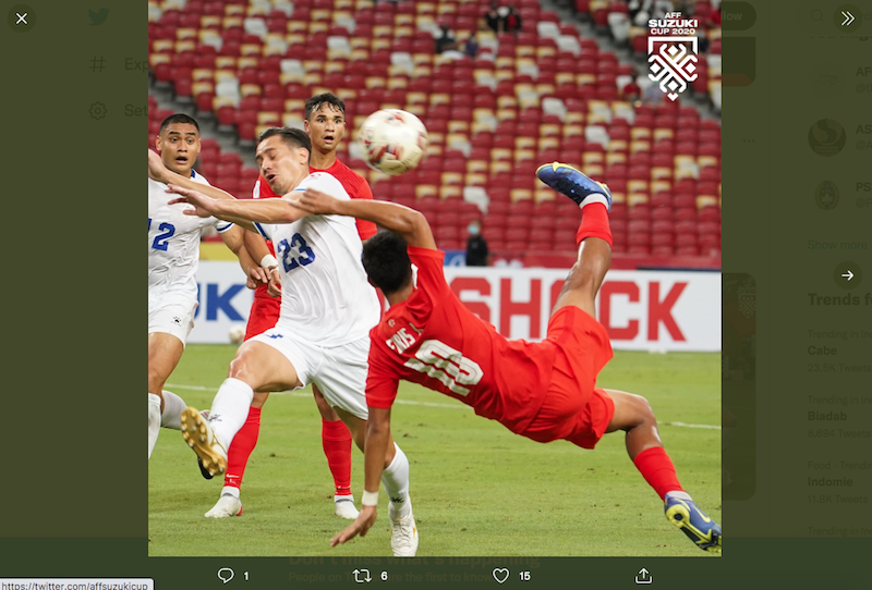 Hasil Piala AFF 2020: Tundukkan Filipina, Singapura Kukuh di Puncak Klasemen Grup A