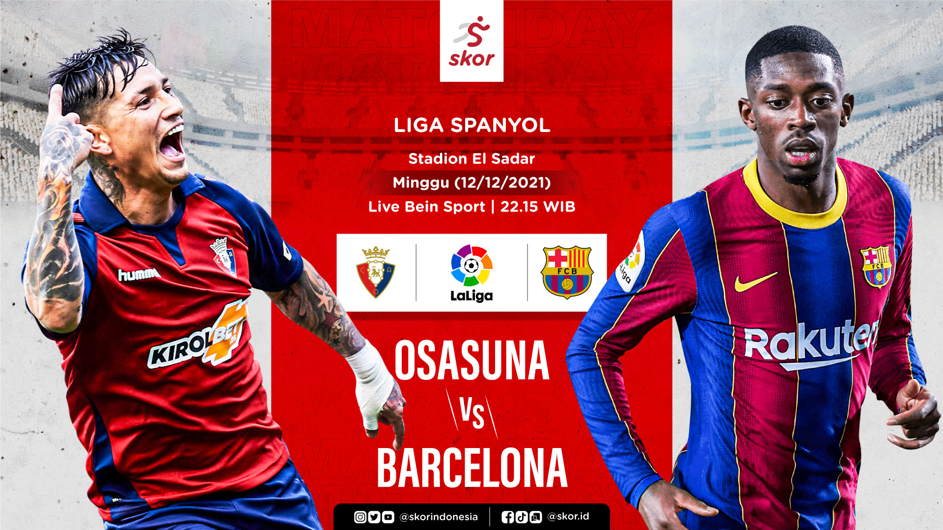  Link Live Streaming Osasuna vs Barcelona di Liga Spanyol