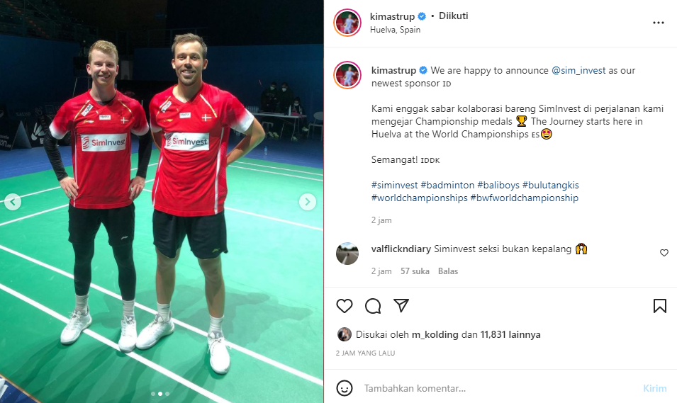 Sah, Kim Astrup/Anders Rasmussen Kerja Sama dengan Sponsor Indonesia Open 2021