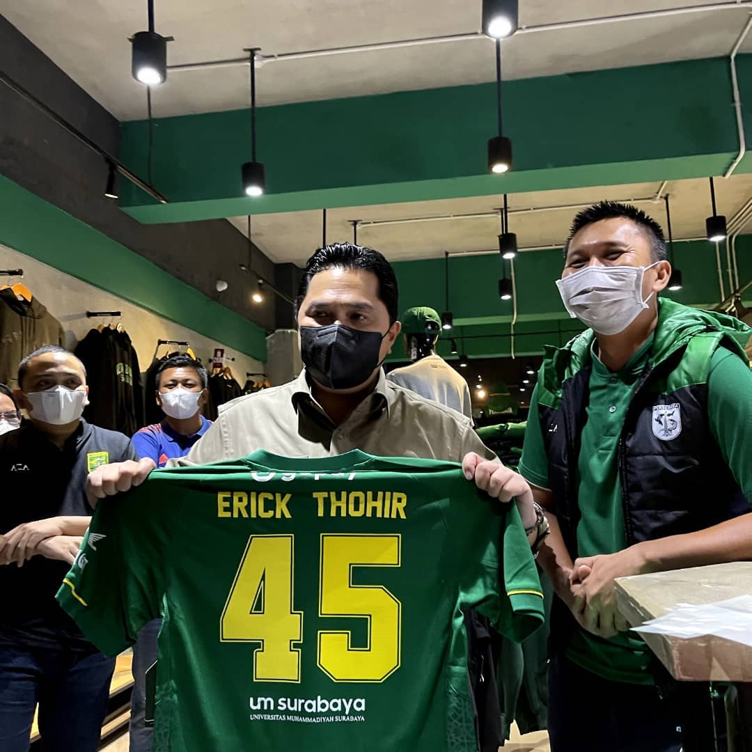 Kunjungi Kantor Persebaya, Erick Thohir Bicara VAR di Liga Indonesia