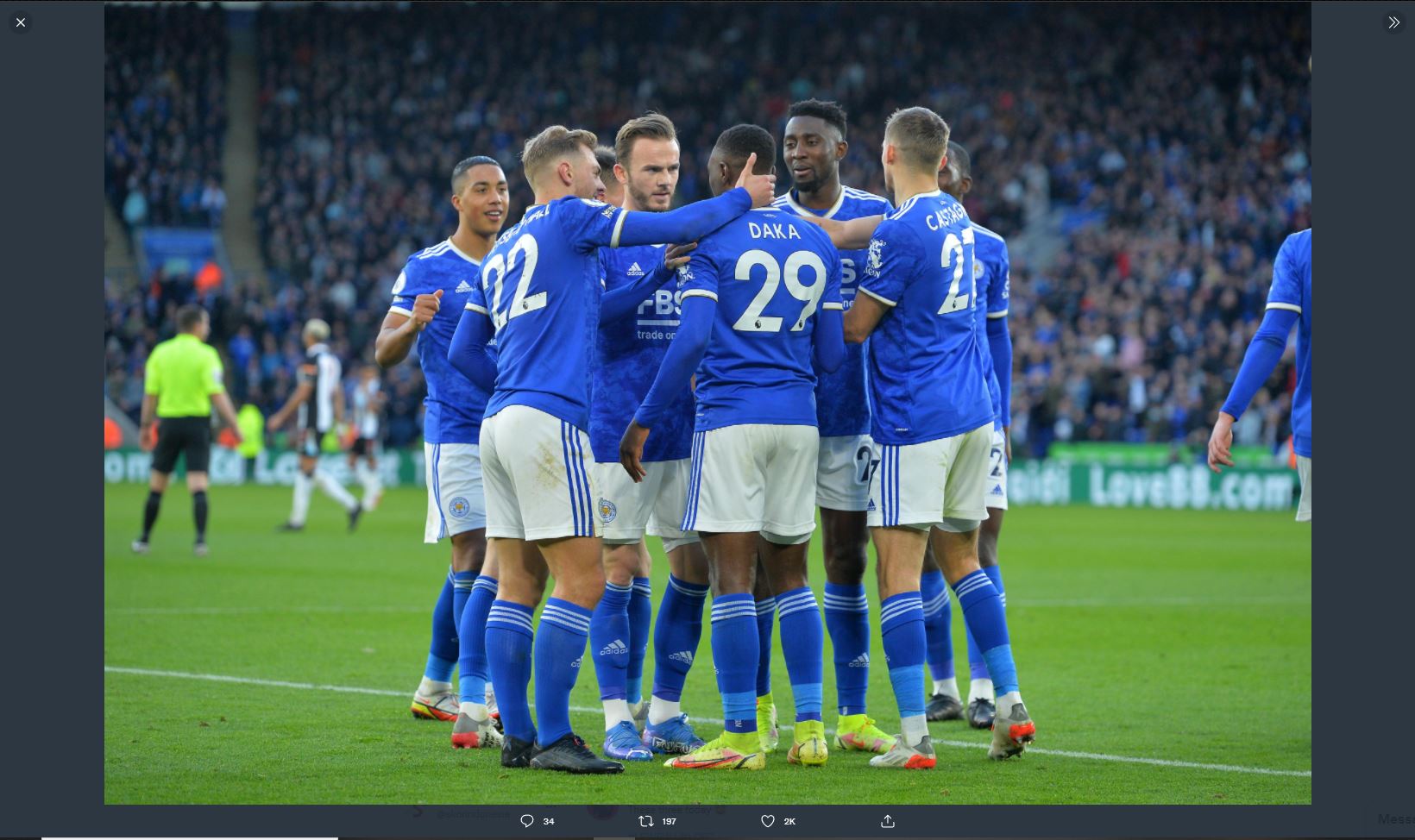 Hasil dan Klasemen Liga Inggris: Leicester Berpesta, Everton Tumbang