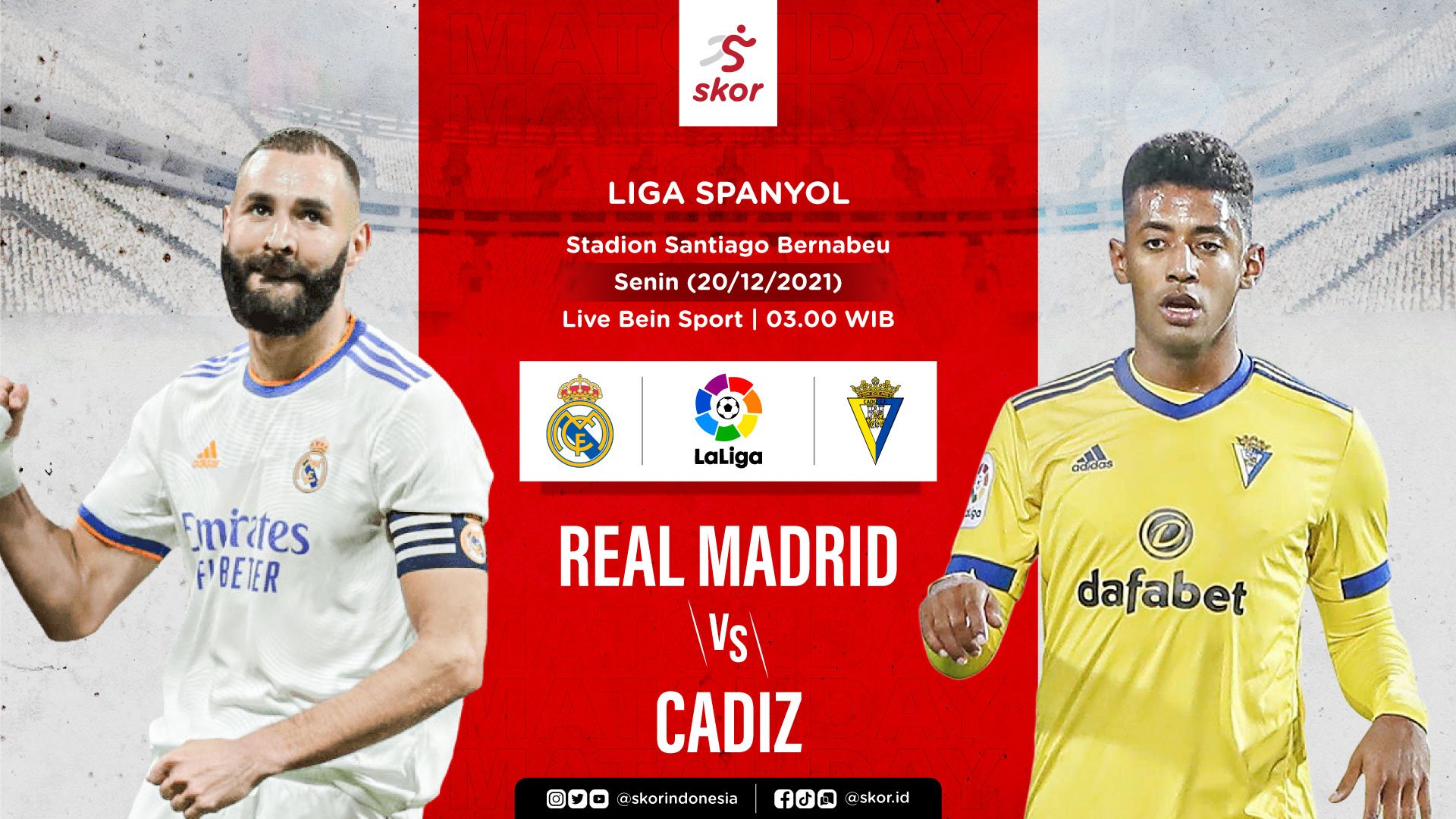 Link Live Streaming Real Madrid vs Cadiz di Liga Inggris